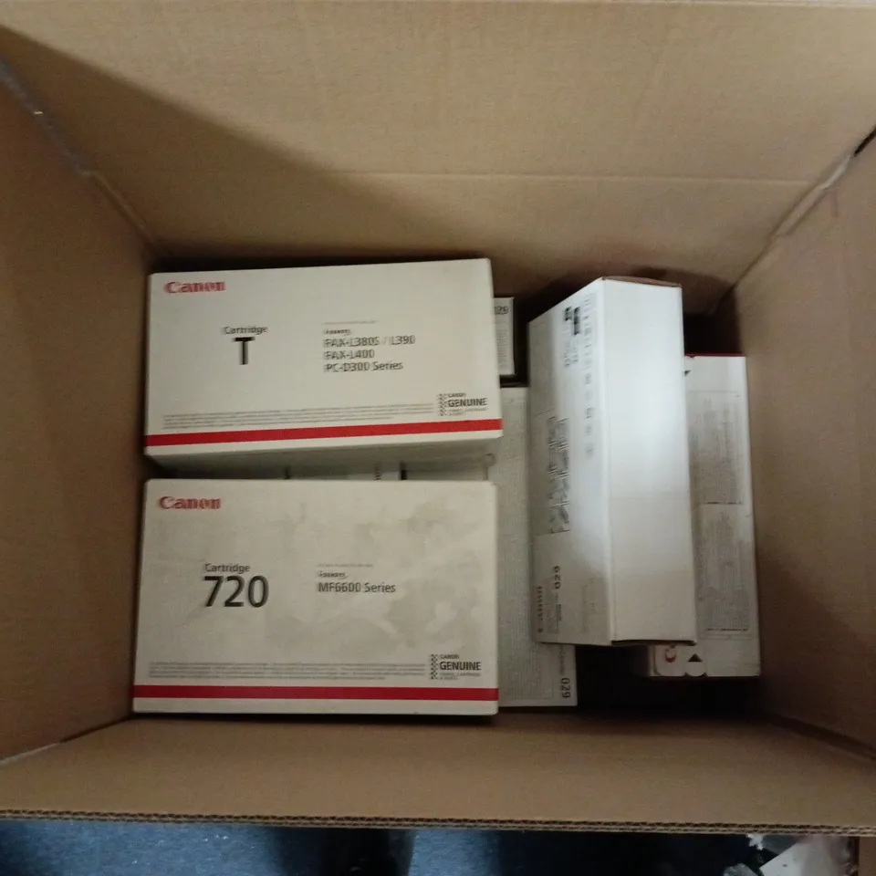 LARGE QUANTITY OF ASSORTED ITEMS TO INCLUDE CANON E16, T, 720 & 029 PRINTER CARTRIDGES - COLLECTION ONLY