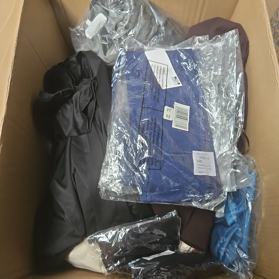 APPROXIMATELY 20 ASSORTED CLOTHING PRODUCTS IN VARIOUS STYLES & SIZES TO INCLUDE PANTS, T-SHIRTS, DRESSES ETC
