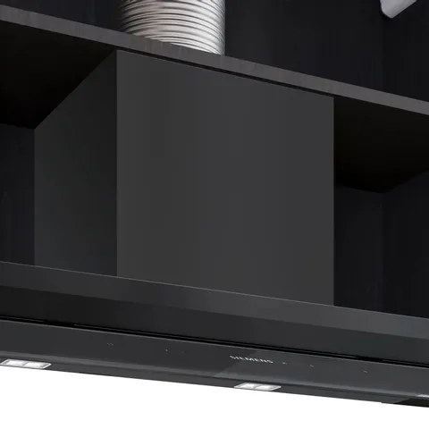 BOXED IQ700 INTEGRATED DESIGN HOOD 90 CM CLEAR GLASS BLACK PRINTED, MATT BLACK