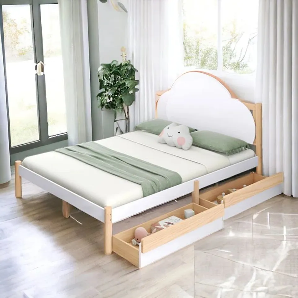 BOXED KINNE STANDARD WOODEN BED WHITE (1 BOX)