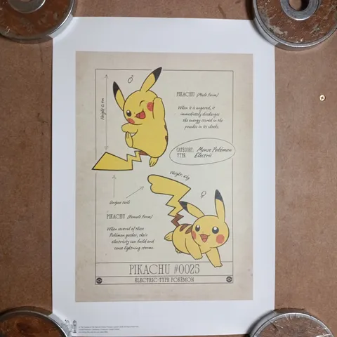NATURAL HISTORY MUSEUM POKÉMON PIKACHU A3 ART PRINT
