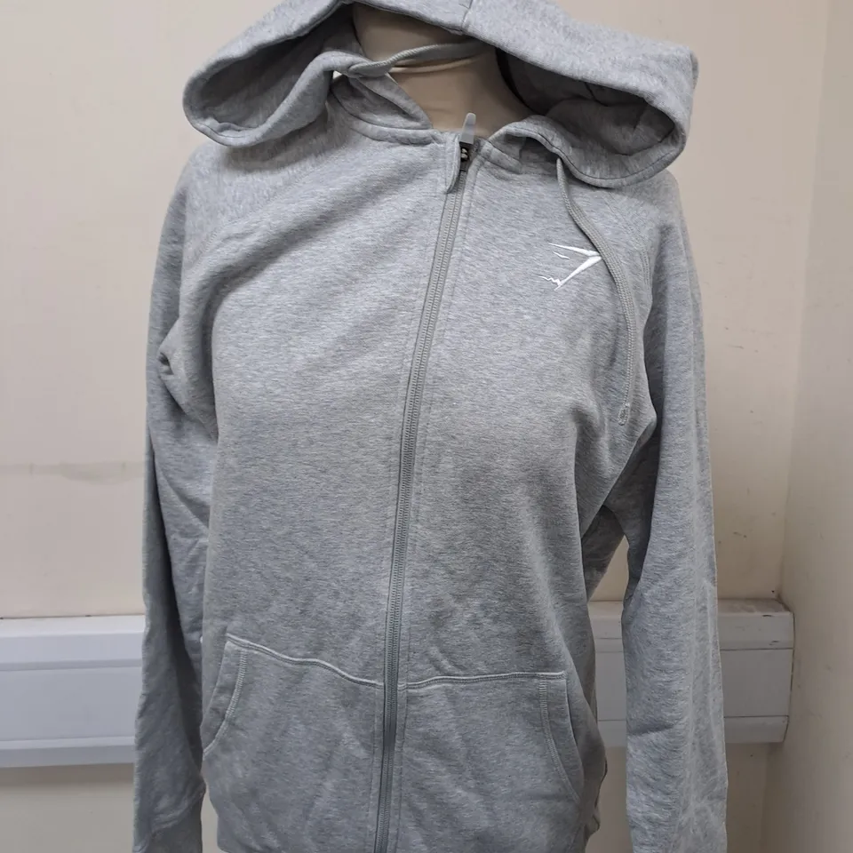 GREY GYMSHARK HOODIE SIZE S