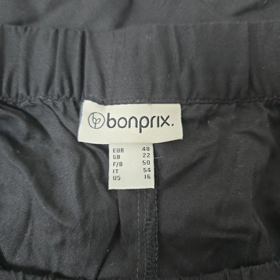 BONPRIX PLAIN BLACK TROUSERS SIZE 22