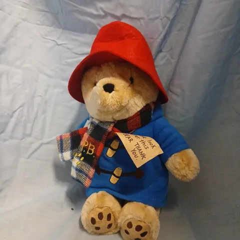 PADDINGTON BEAR-INSPIRED PLUSH TOY – RED HAT, BLUE COAT
