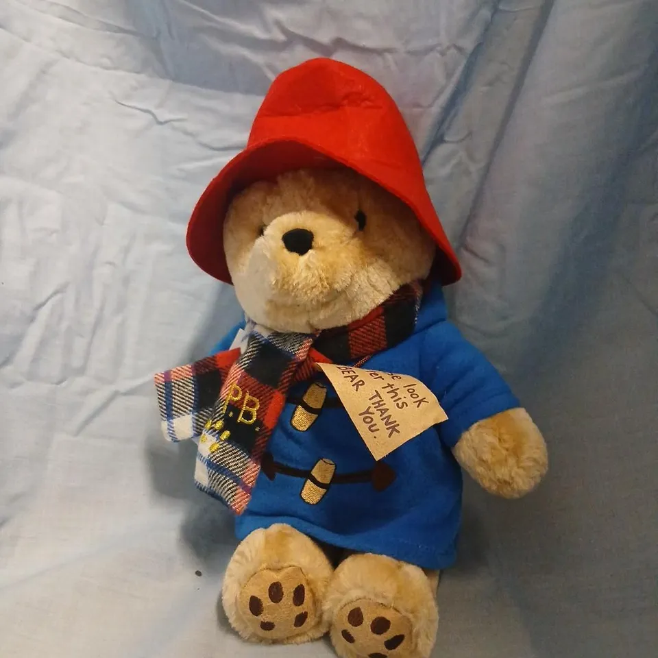 PADDINGTON BEAR-INSPIRED PLUSH TOY – RED HAT, BLUE COAT
