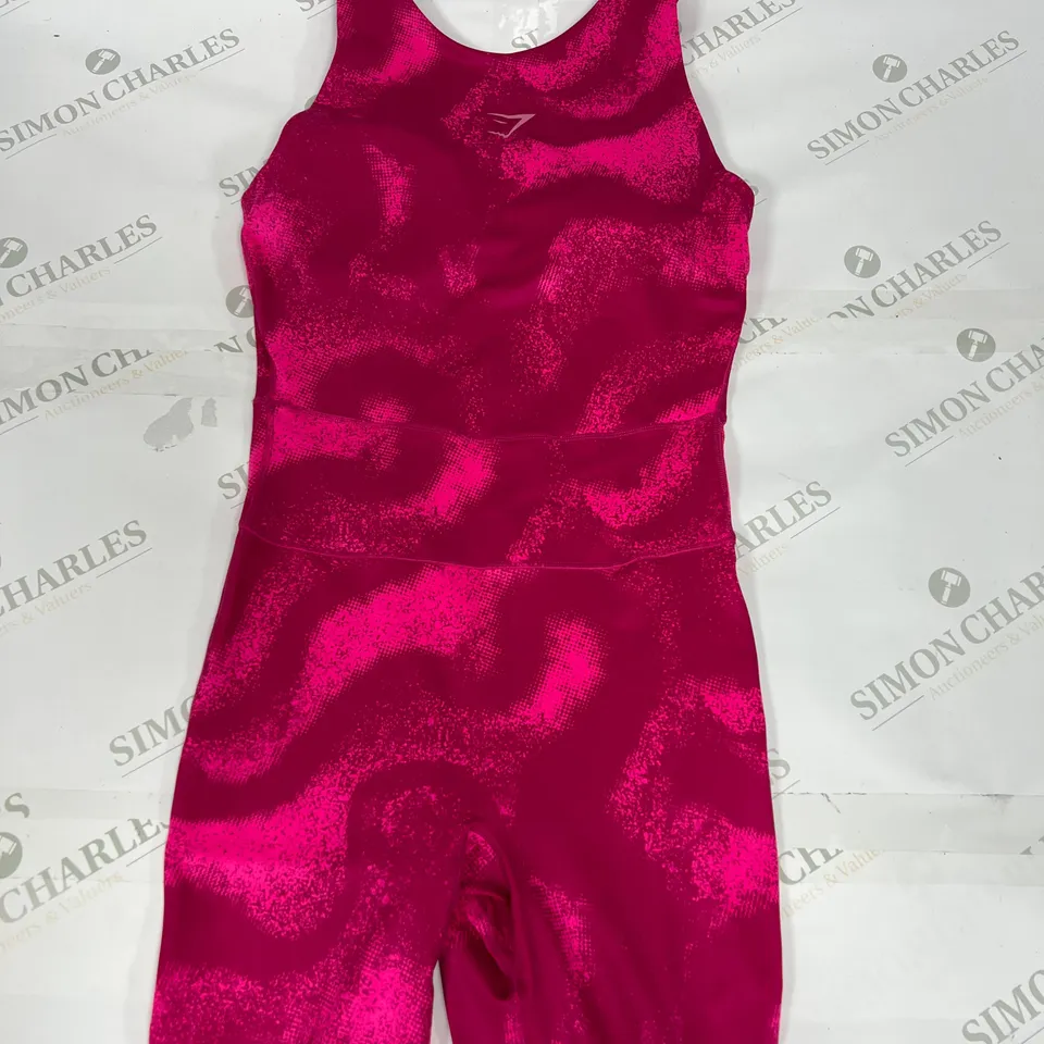 GYMSHARK FULL LENGTH BODY SUIT IN HOT PINK SIZE SMALL