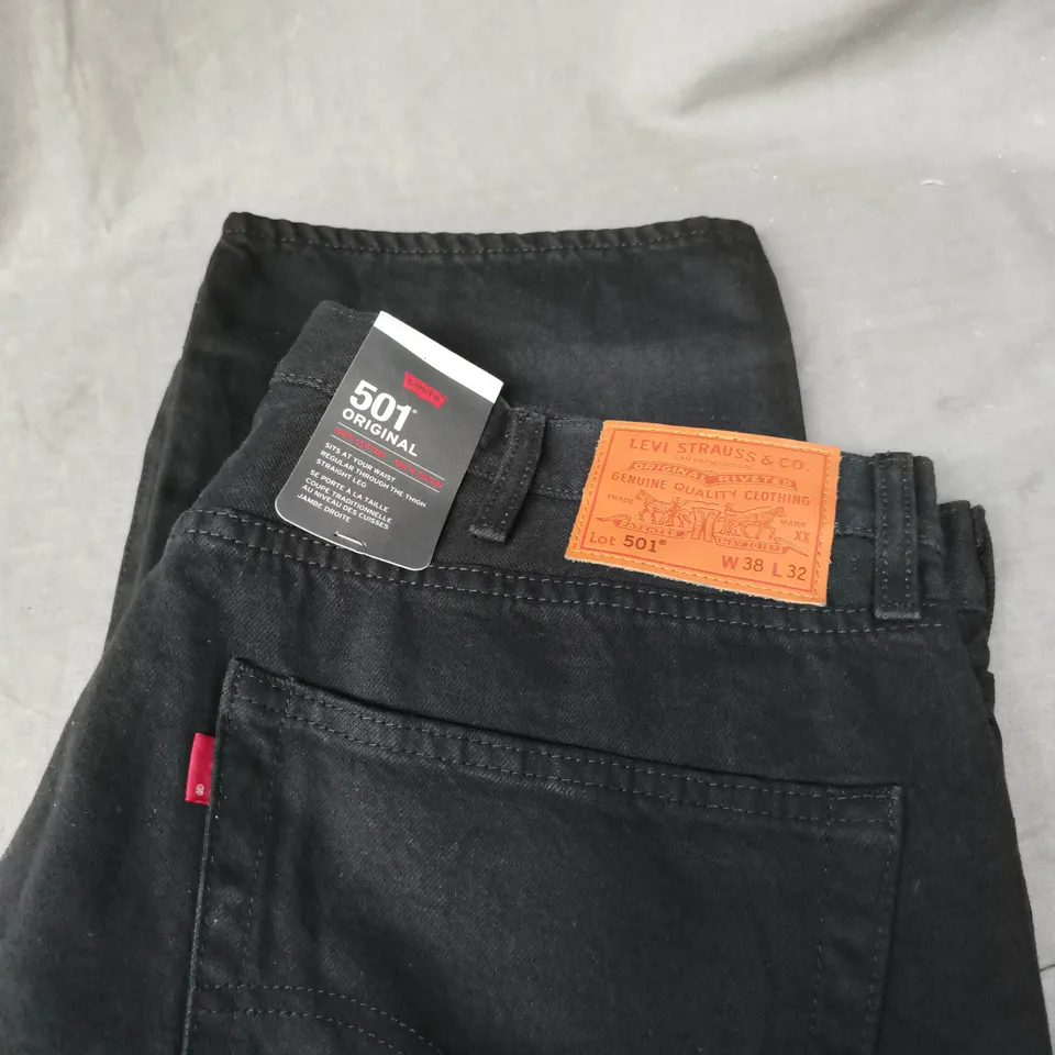 LEVI'S 501 ORIGINAL JEANS – MEN'S BLACK DENIM, W38 L32