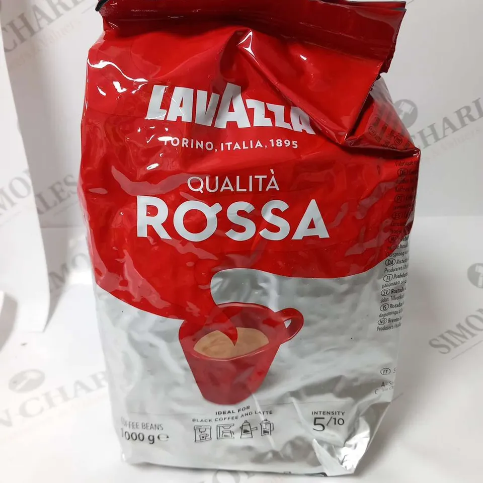 FOUR PACKS OF LAVAZZA ROSSA COFFEE BEANS 1000G