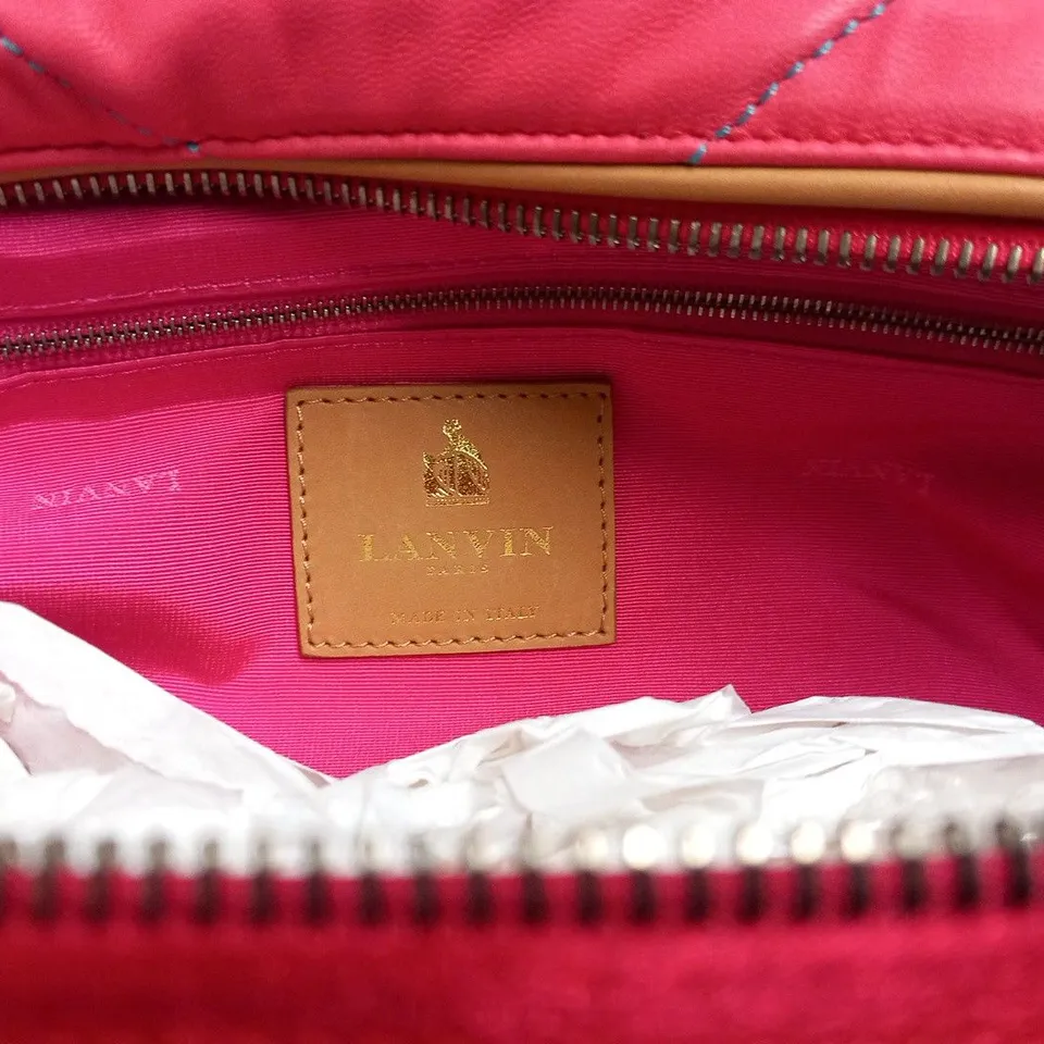 LANVIN PARIS AMALIA POPPY RED SMALL CLUTCH BAG