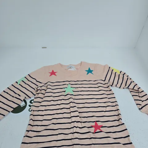 MUDFLOWER STAR AND STRIPE JUMPER β PEACH/NAVY, UK SIZE 12
