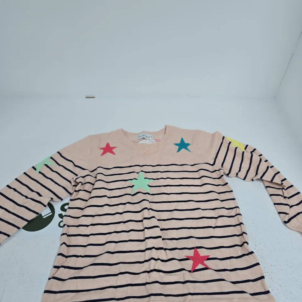 MUDFLOWER STAR AND STRIPE JUMPER – PEACH/NAVY, UK SIZE 12