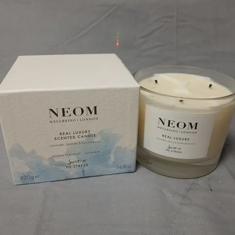 NEOM REAL LUXURY SCENTED CANDLE – LAVENDER, JASMINE & SANDALWOOD, 420G / 14.8OZ