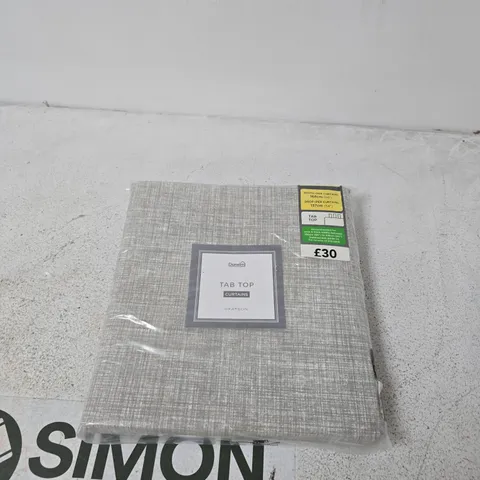 DUNELM GRAYSON TAB TOP CURTAINS β GREY, 168 CM WIDE X 137 CM DROP PER CURTAIN