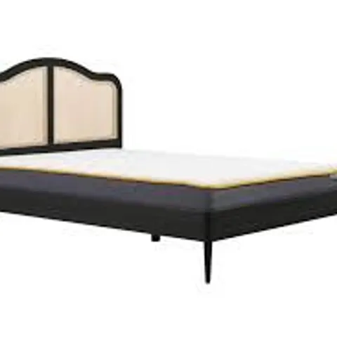 BOXED BIRLEA LEONIE KING SIZE RATTAN BED - BLACK (2 BOXES)