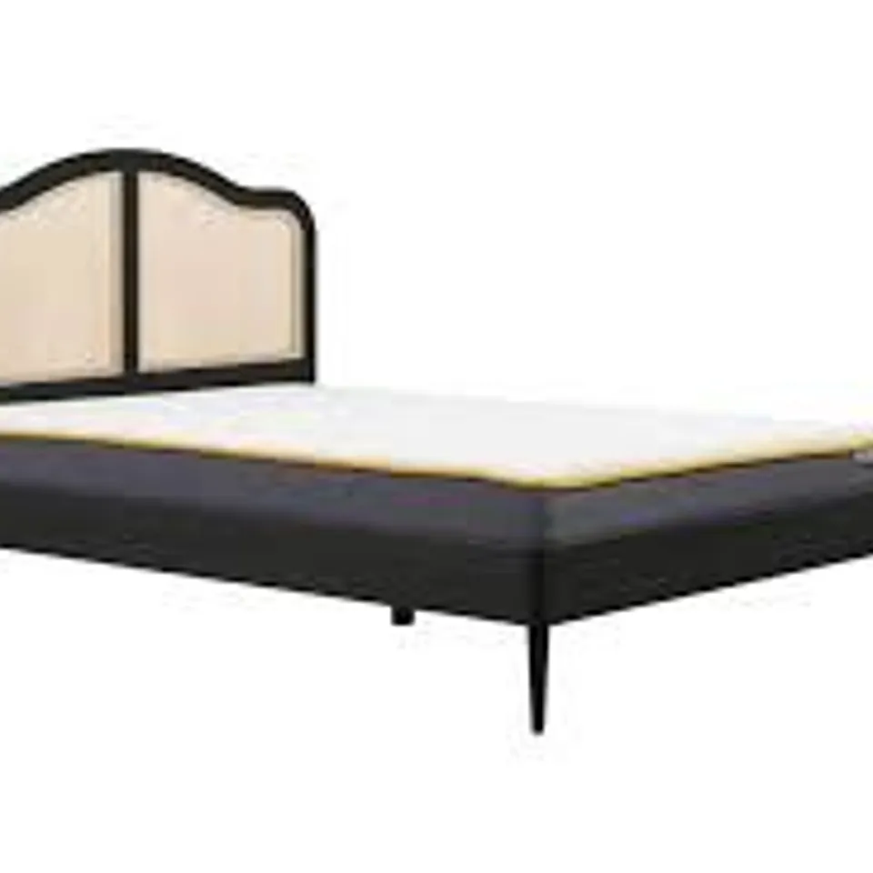 BOXED BIRLEA LEONIE KING SIZE RATTAN BED - BLACK (2 BOXES)