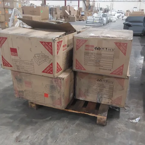 PALLET CONTAINING INCOMPLETE BOXED SOFA PARTS