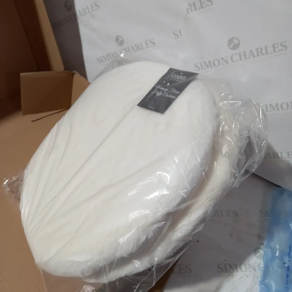 COZEE HOME PAIR OF MEMORY FOAM FLUFFY CUSHIONS IVORY