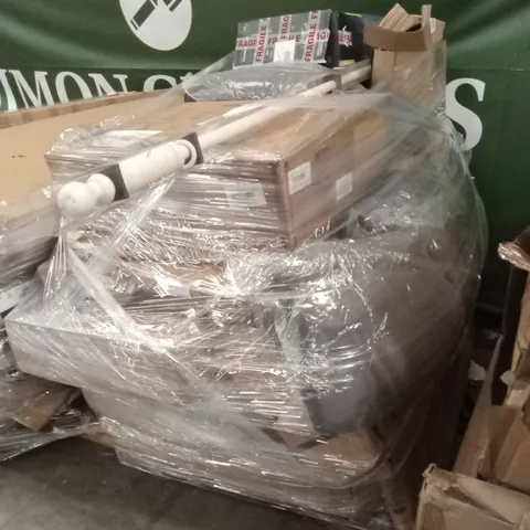PALLET OF ASSORTED INCOMPLETE DESIGNER FURNITURE PARTS AND PIECES