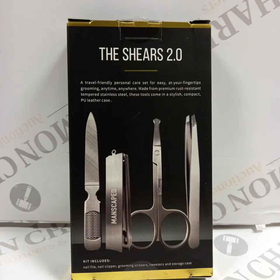 BOXED MANSCAPED 4 PIECE ESSENTIAL GROOMING KIT + STORAGE CASE - "THE SHEARS 2.0"