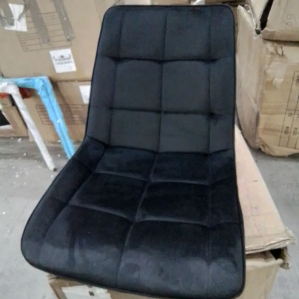 BOXED BLACK VELVET DINING CHAIRS