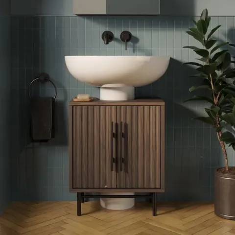 BOXED BRYANT COMPACT UNDER SINK UNIT - WALNUT EFFECT (1 BOX)