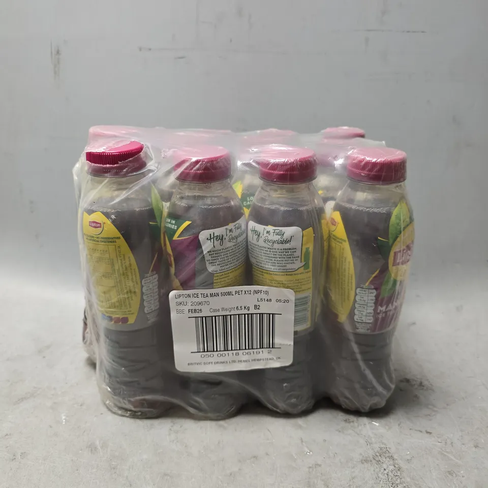 SET OF APPROXMATELY 12 LIPTON MANGO ICE TEA 500ML