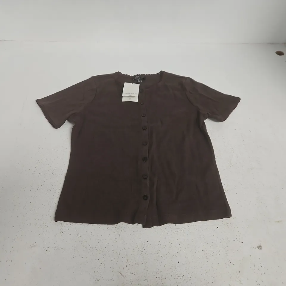 NOBODYS CHILD ERIN POINTELLE SHORT SLEEVE CARDIGAN - UK S