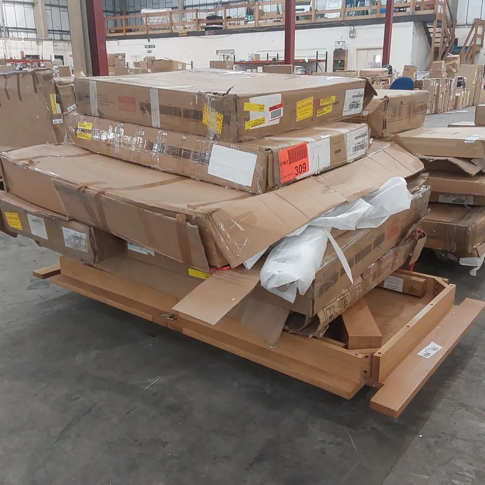 PALLET OF ASSORTED DESIGNER FURNITURE PARTS 