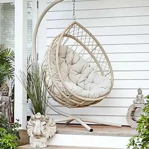 MY GARDEN STORIES OSLO COLLAPSIBLE COCOON EGG CHAIR GRAPHITE