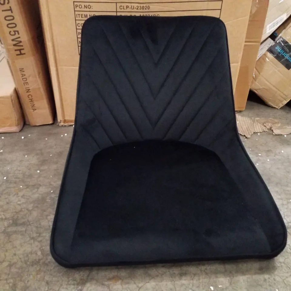 BOXED SET OF 2 BLUE VELVET DINING CHAIRS