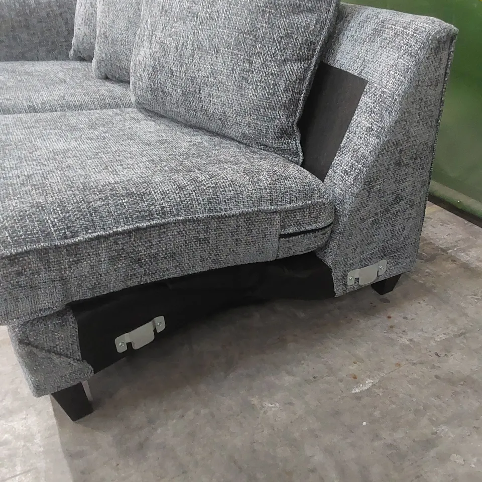 DURY CHUNKY WEAVE CORNER SOFA - GREY