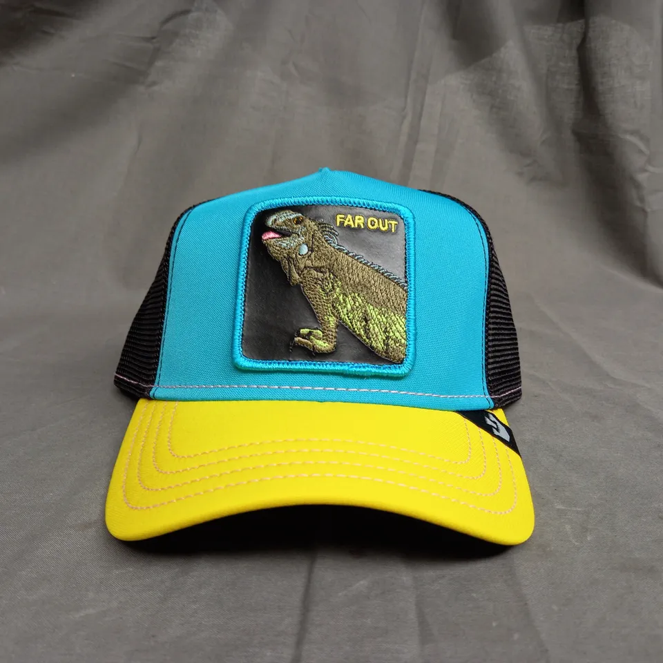 GOORIN BROTHERS IGUANA PARTY ADJUSTABLE TRUCKER HAT GREEN