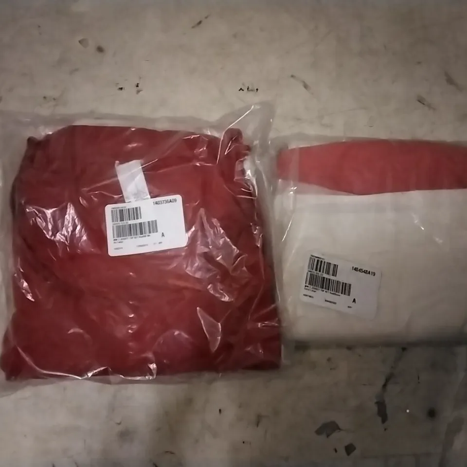 BOX OF APPROXIMATELY 20 ASSORTED CLOTHING ITEMS TO INCLUDE MARLENE WYNNE MUSTARD LUXURY JERSEY TUNIC SMALL, WYNEELAYERS BLACK SILK BUTTON UP SHIRT XL, MARLAWYNNE 2 JERSEY TOP SET RED/OFF WHITE LARGE  