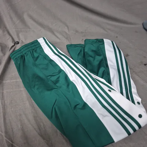 ADIDAS ADIBREAK PANT – GREEN WITH WHITE STRIPES, UK MEDIUM