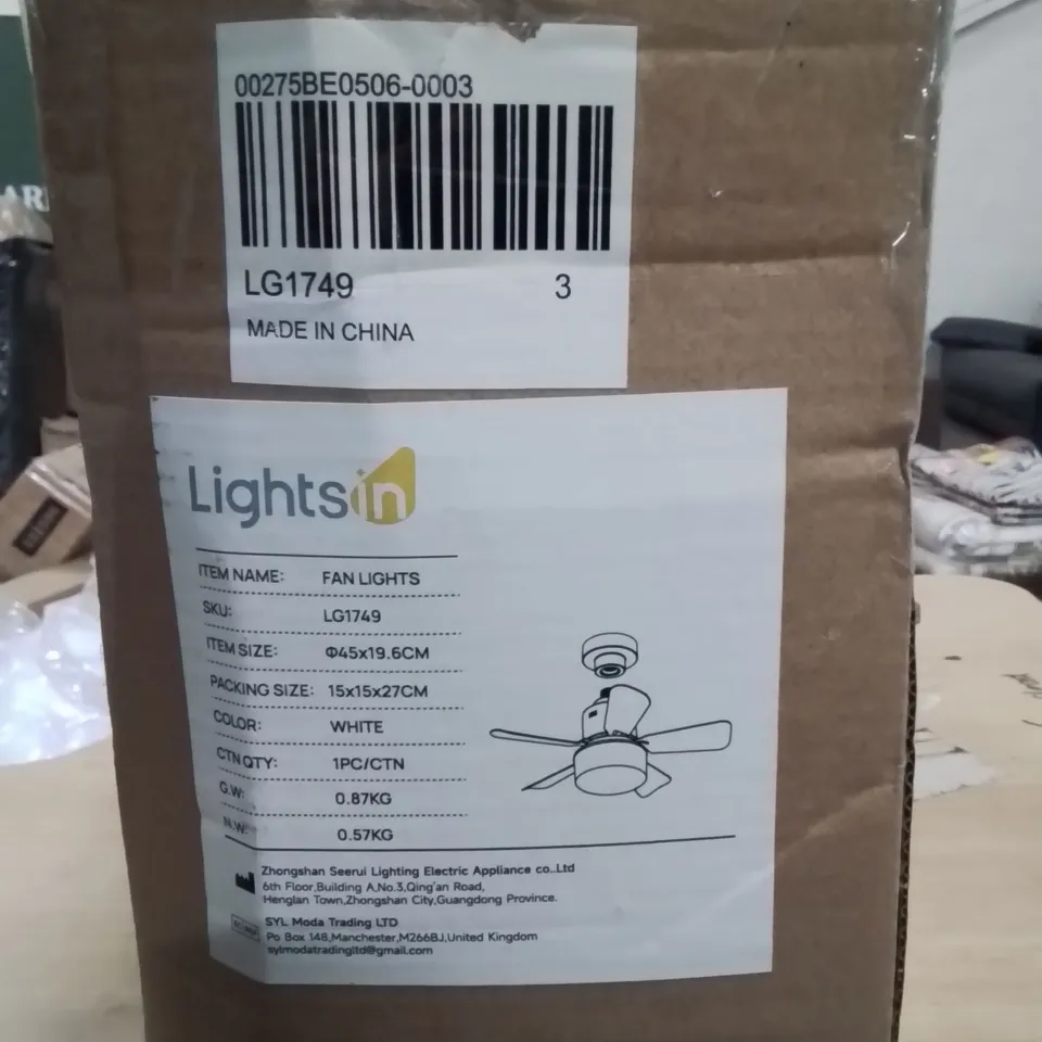 BOXED LIGHTSIN FAN LIGHT
