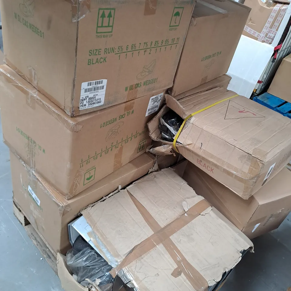 LARGE PALLET OF ASSORTED SHOES AND FOOTWEAR ITEMS IN VARIOUS STYLES AND SIZES TO INCLUDE CASANDRA, GUPPY LOVE, ETC - COLLECTION ONLY