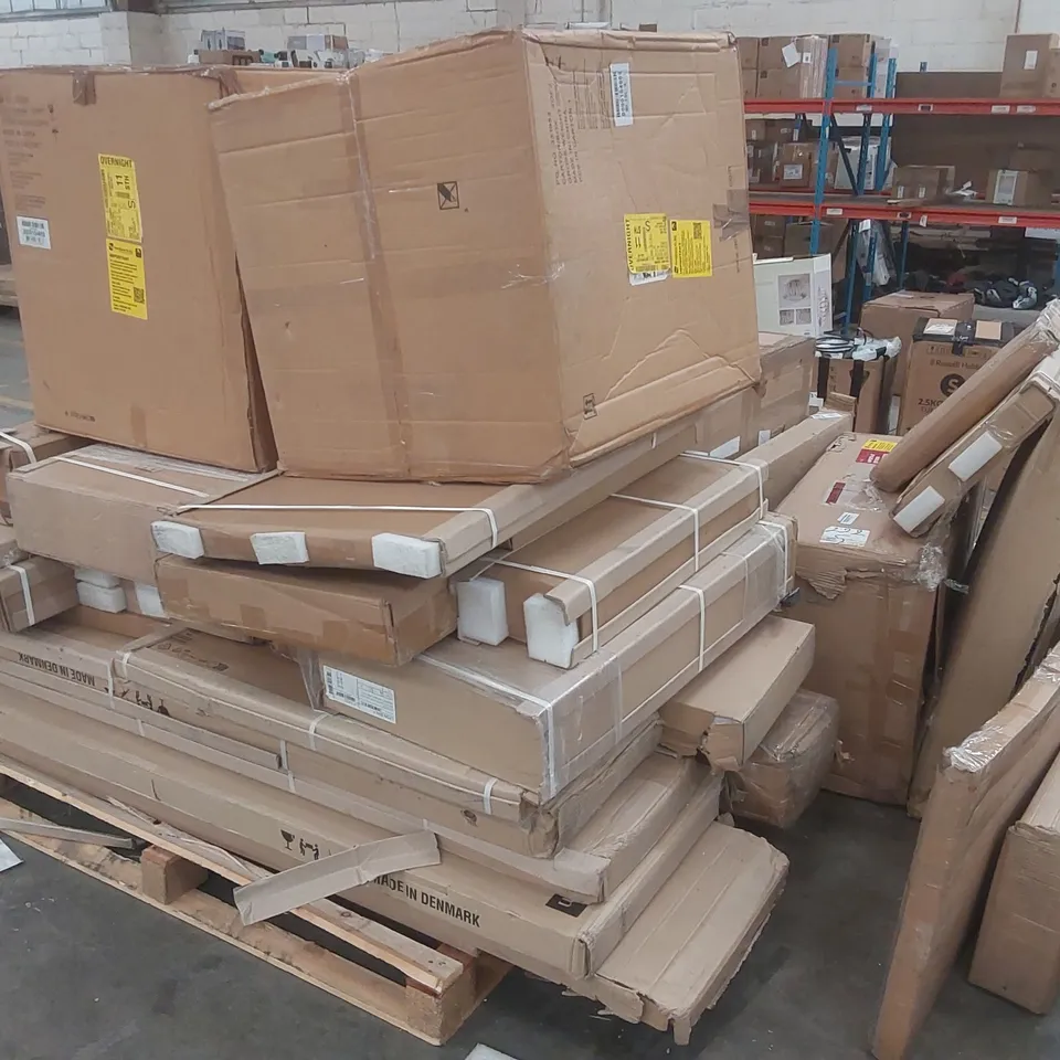 PALLET CONTAINING A VERY LARGE QUANTITY OF ASSORTED DESIGNER FURNITURE PARTS