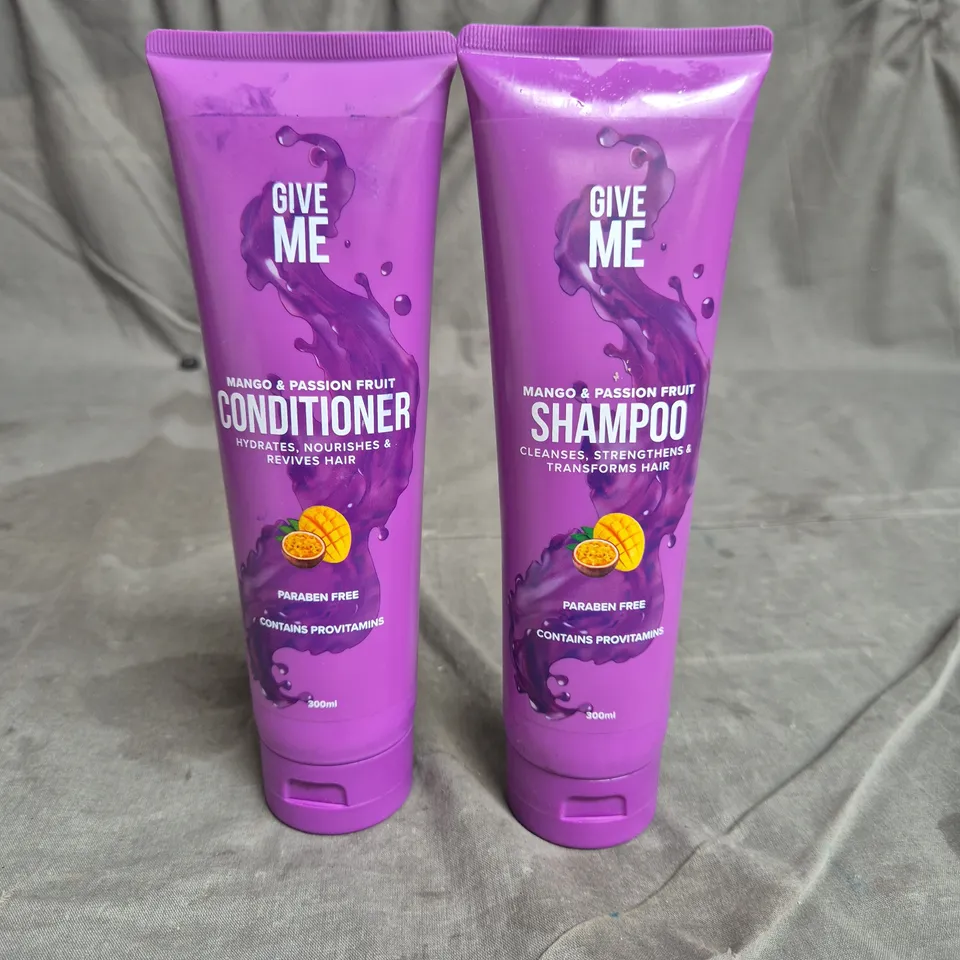 GIVE ME MANGO AND PASSION FRUIT SHAMPOO AND CONDITIONER 300ML