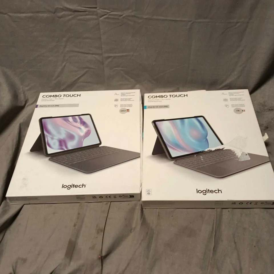 BOX OF APPROXIMATELY 15 ASSORTED LOGITECH COMBO TOUCH KEYBOARD CASES, NON UK VERSIONS