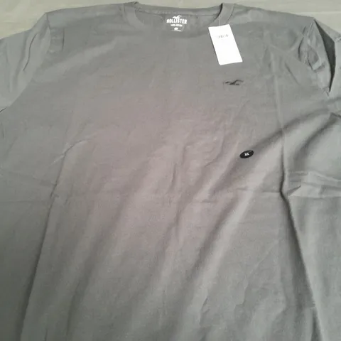 HOLLISTER GREY COTTON T-SHIRT - XL