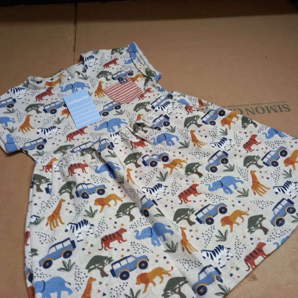 JOJO MAMAN BEBE SAFARI PRINT DRESS - 3-4 YRS