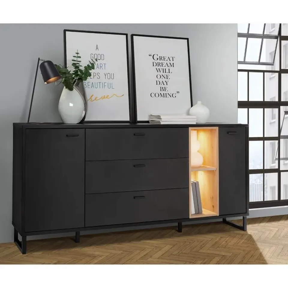 BOXED MILPITAS 3-DRAWER SIDEBOARD 