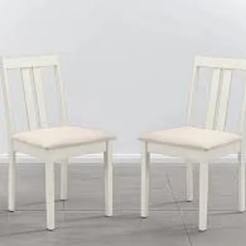BOXED SET OF 2 JULIAN BOWEN RUFFORD DINING CHAIRS - IVORY (1 BOX)