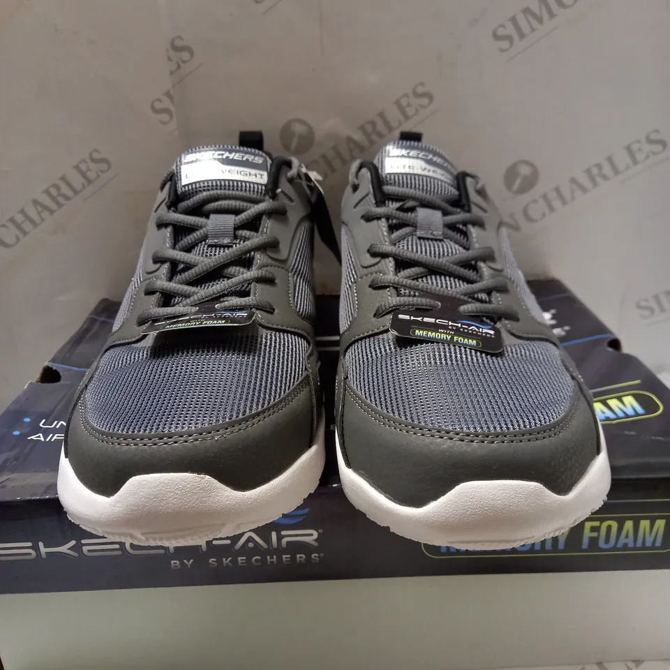 SKECHERS MEN'S CHARCOAL SKECH-AIR TRAINERS - SIZE 11 