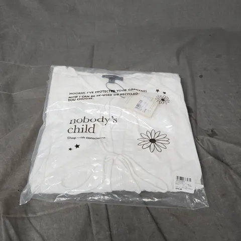 NOBODY'S CHILD BERNICE TIE FRONT BLOUSE IN WHITE SIZE 12