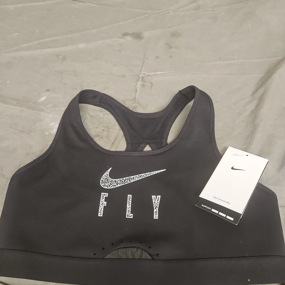 NIKE SWOOSH FLY BRA – WOMEN'S, BLACK/WHITE, SIZE S (A-C)