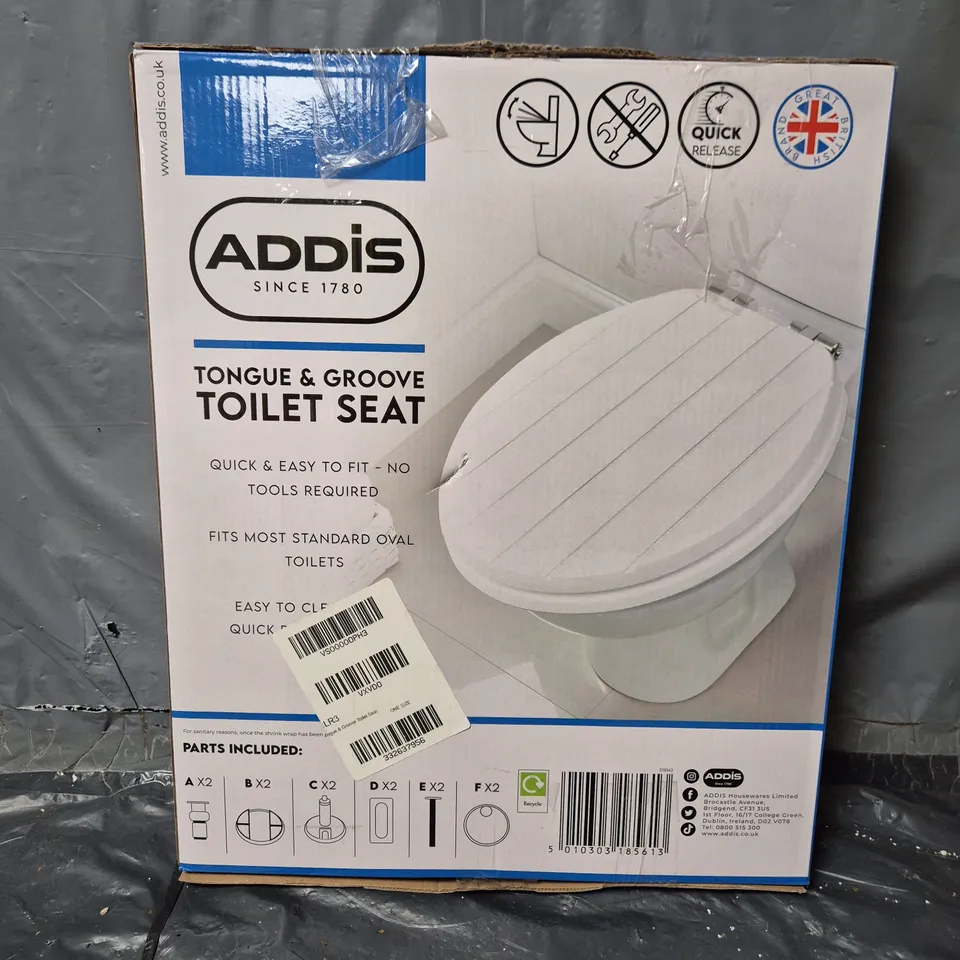 BOXED TONGUE AND GROOVE TOILET SEAT