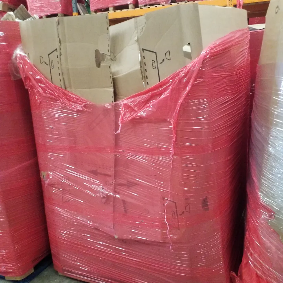 PALLET CONTAINING ASSORTED PRODUCTS INCLUDING BATHROOM SINK, CONCERTINA LADDER, PVC PRIVACY FENCE & MULTI-USE RETRACTABLE GATE