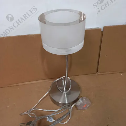 JOHN LEWIS PAIGE CHROME SEMI FLUSH GLASS ROUND SHADE TABLE LAMP