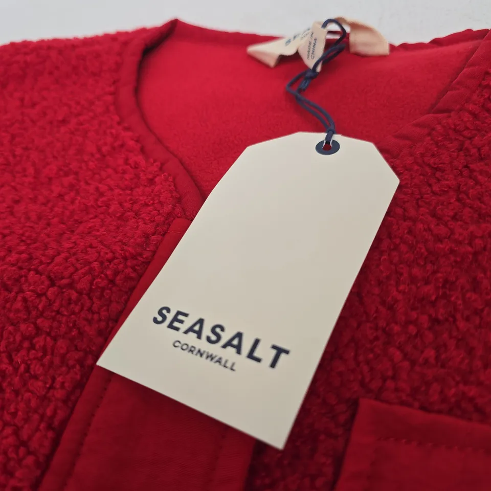 SEASALT CORNWALL RED FLEECE GILET – SIZE S